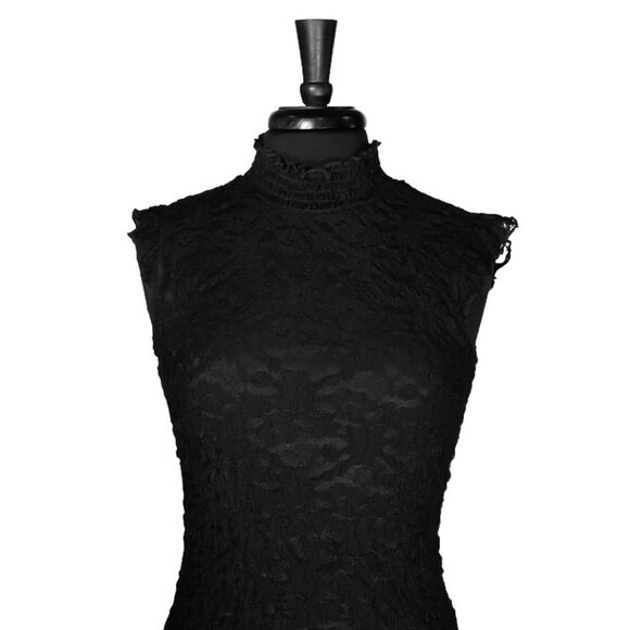 Creative Design Works Women's Blouse Black Floral Lace Stretch Sleeveless Top S - Picture 5 of 9